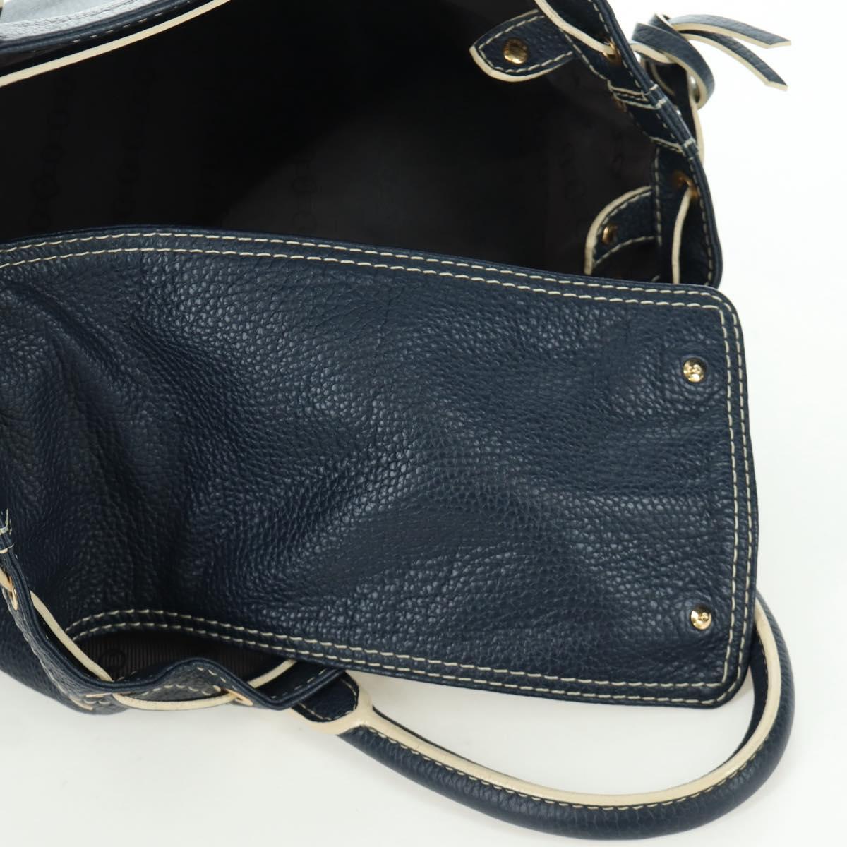 LOUIS VUITTON Tobaco T&B Shoe bag Tote Bag Leather Navy M95149 LV Auth 168317V