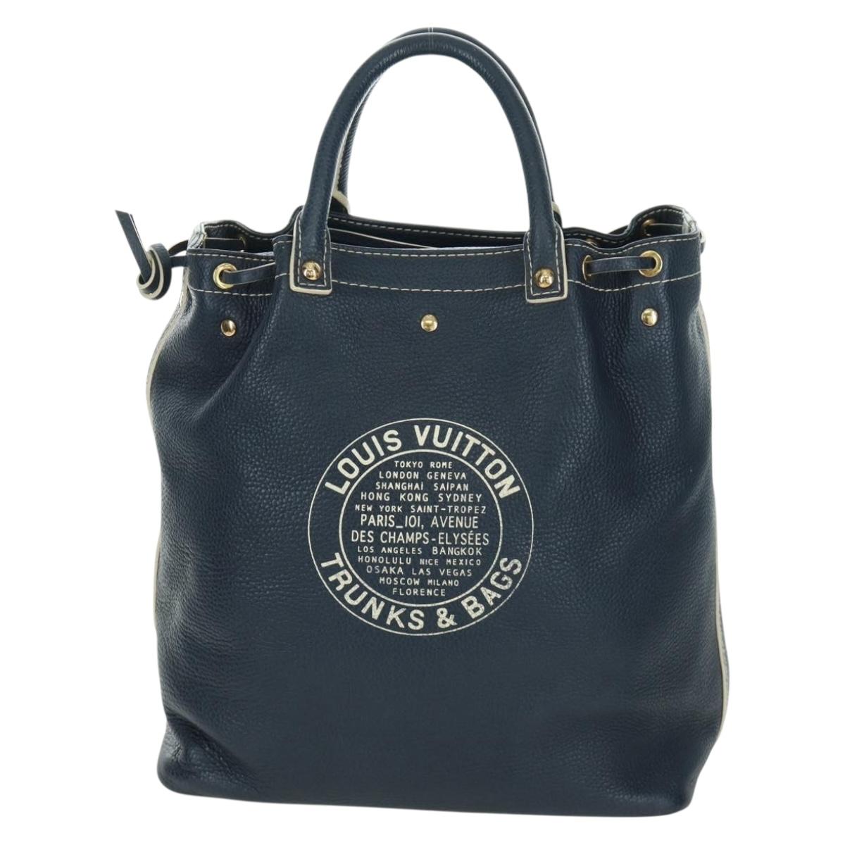 LOUIS VUITTON Tobaco T&B Shoe bag Tote Bag Leather Navy M95149 LV Auth 168317V