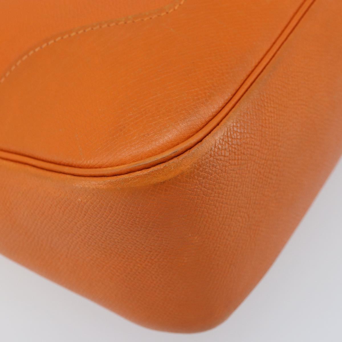 HERMES Trim 31 Shoulder Bag Leather Orange Silver Auth 168319V