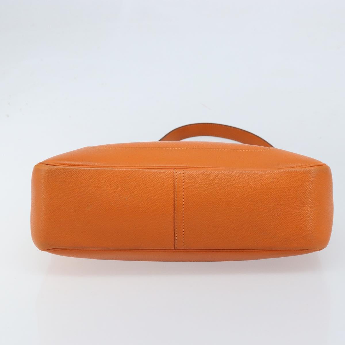 HERMES Trim 31 Shoulder Bag Leather Orange Silver Auth 168319V