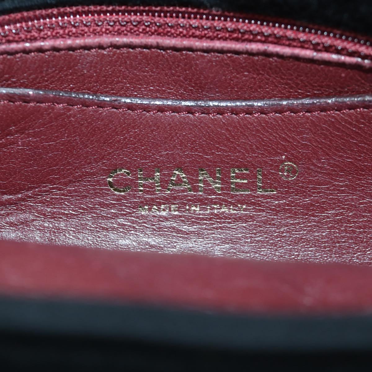 CHANEL Matelasse Chain Shoulder Bag Jersey Black Gold CC Auth 168322V