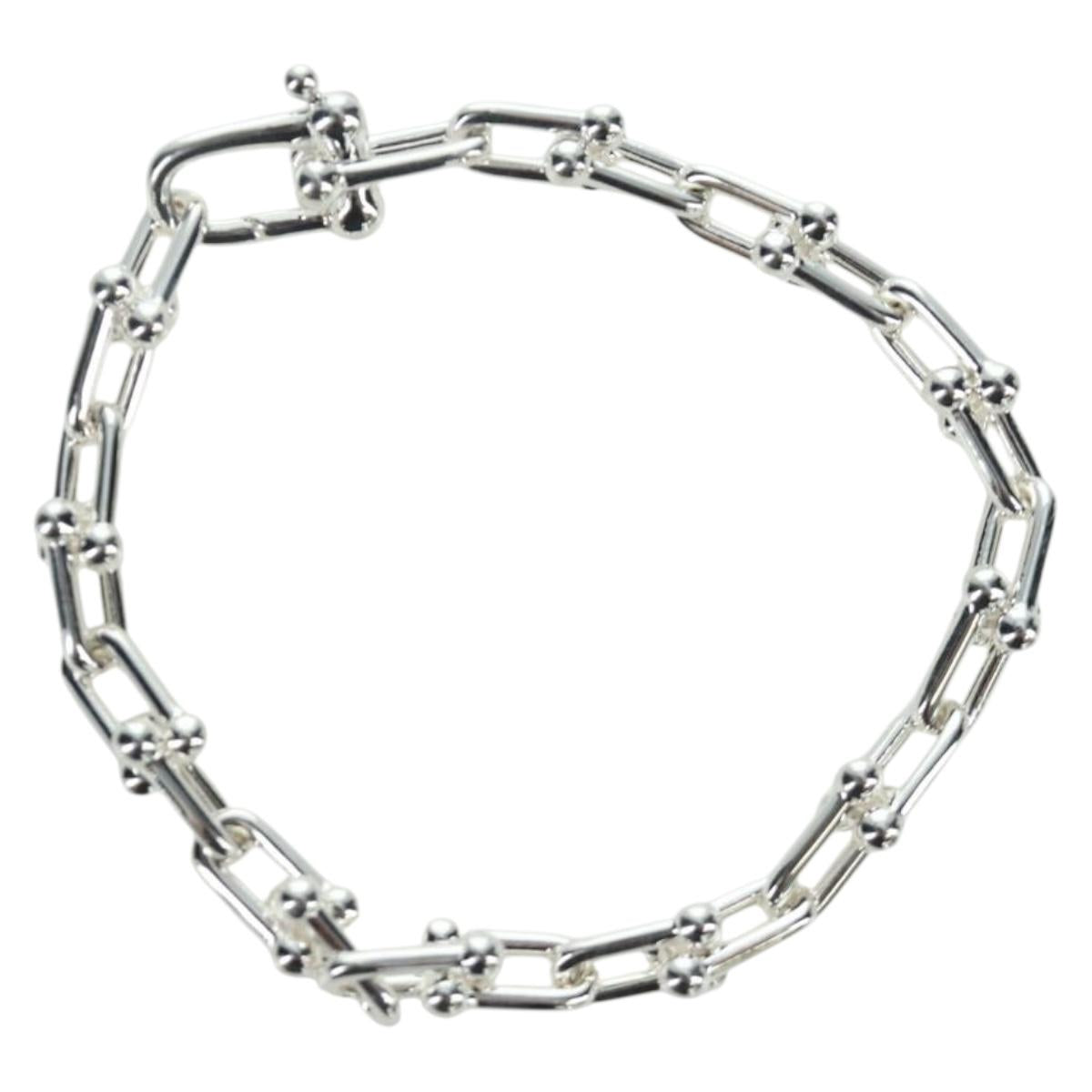 TIFFANY&Co. Hardware Small Link Bracelet Ag925 Silver Auth 168328SAM