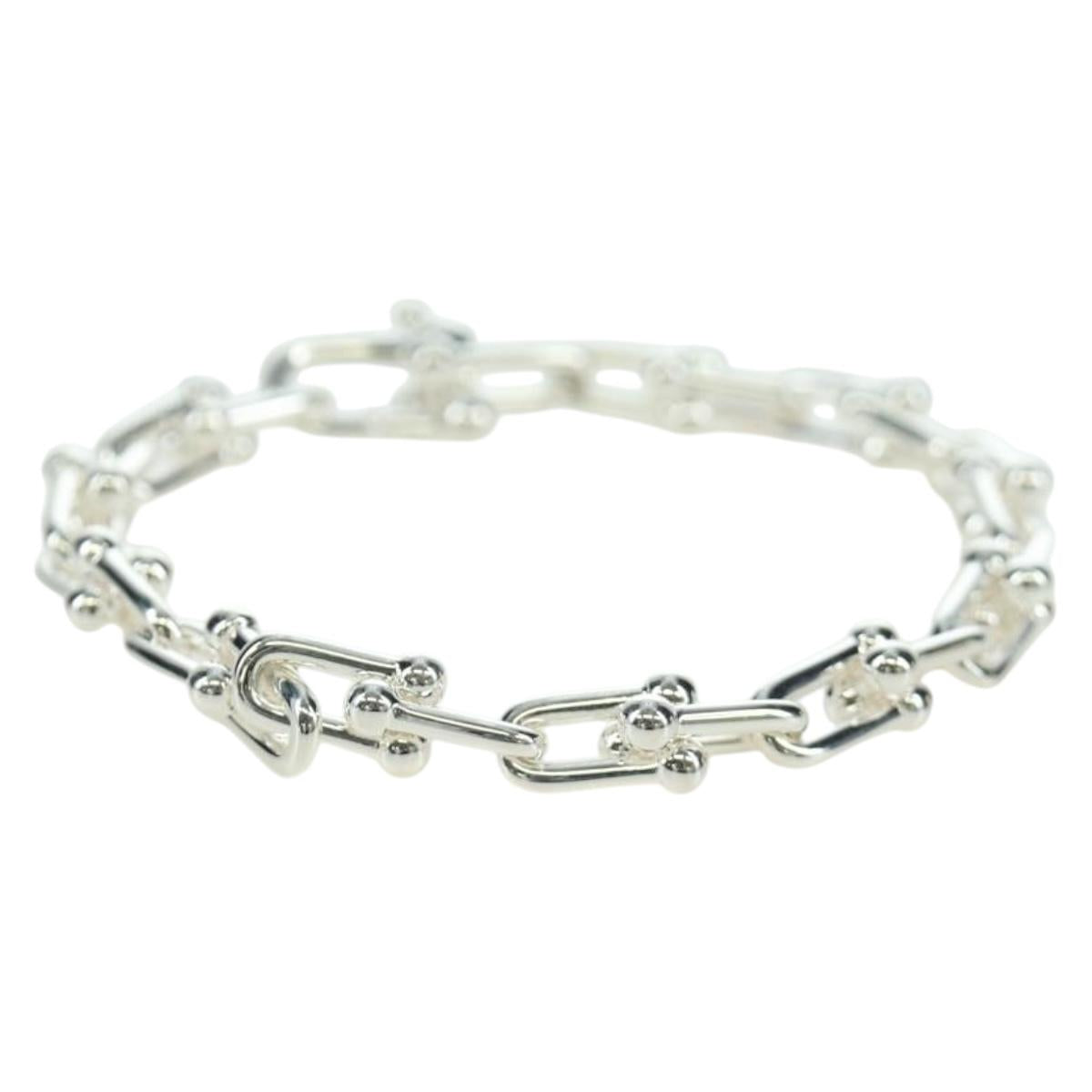 TIFFANY&Co. Hardware Small Link Bracelet Ag925 Silver Auth 168328SAM