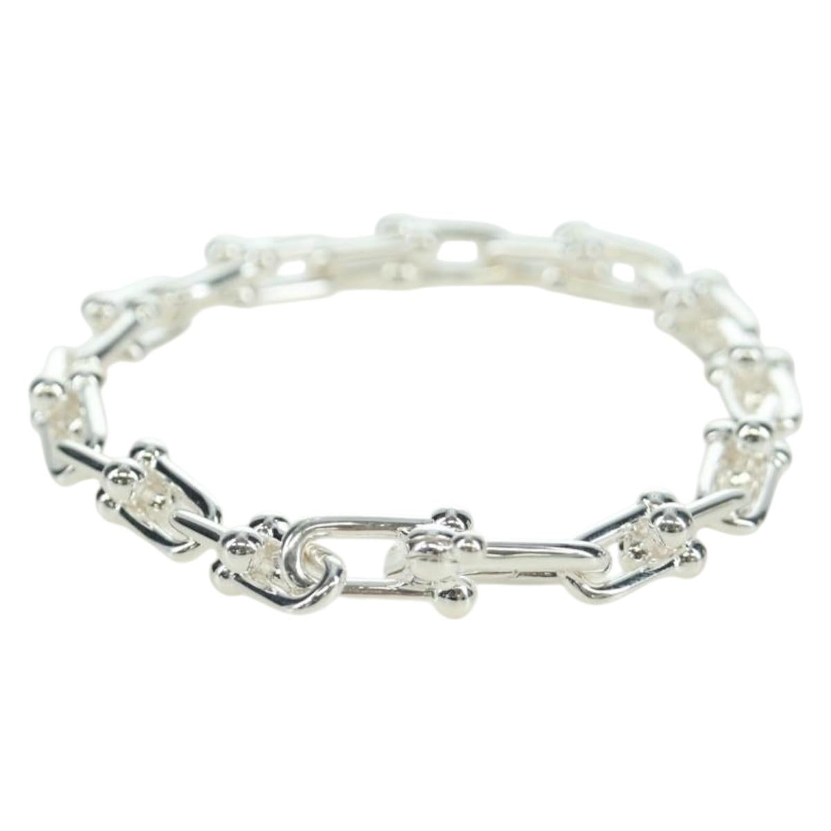 TIFFANY&Co. Hardware Small Link Bracelet Ag925 Silver Auth 168328SAM