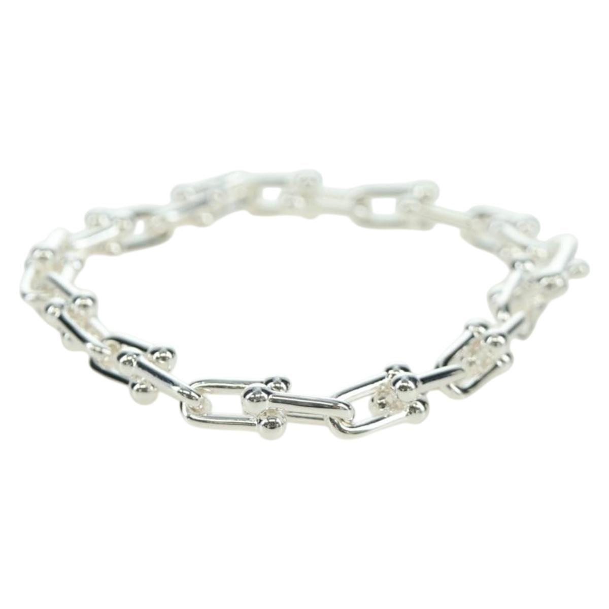 TIFFANY&Co. Hardware Small Link Bracelet Ag925 Silver Auth 168328SAM