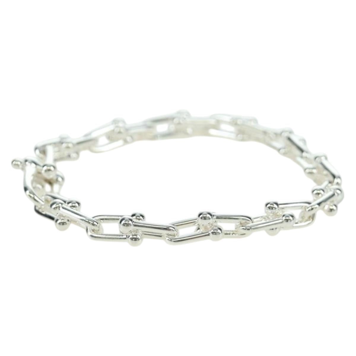 TIFFANY&Co. Hardware Small Link Bracelet Ag925 Silver Auth 168328SAM