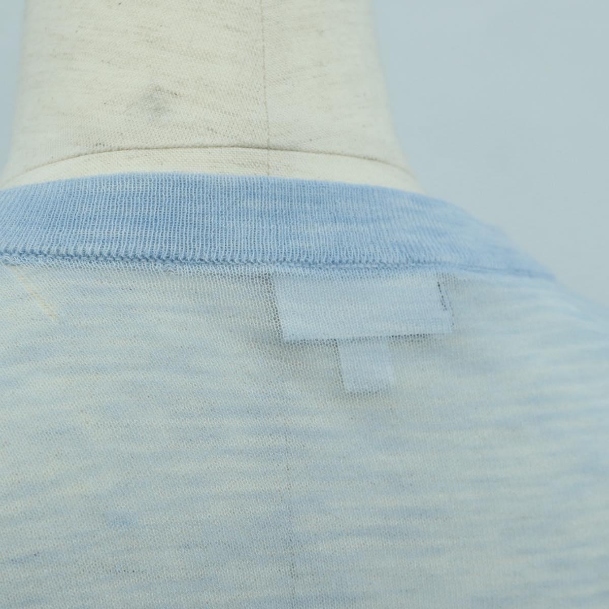 CHANEL Knitted Fabrics Short Sleeved T Shirt Cotton Light Blue CC Auth 168330M