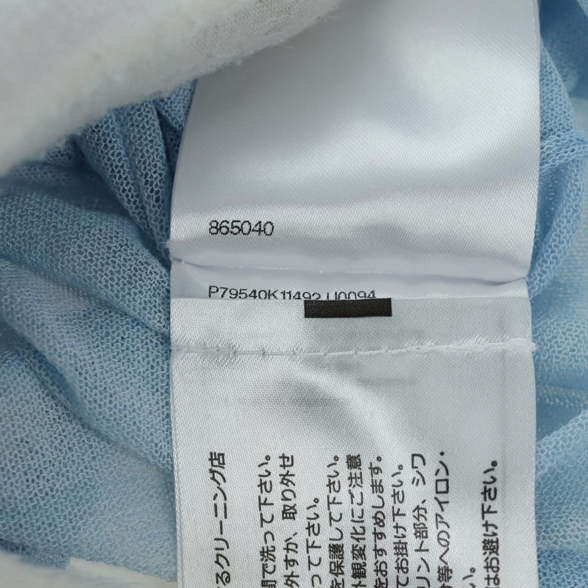 CHANEL Knitted Fabrics Short Sleeved T Shirt Cotton Light Blue CC Auth 168330M