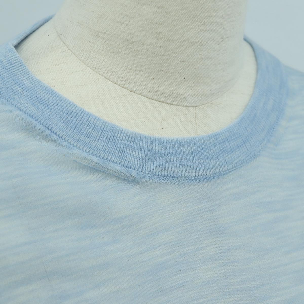 CHANEL Knitted Fabrics Short Sleeved T Shirt Cotton Light Blue CC Auth 168330M