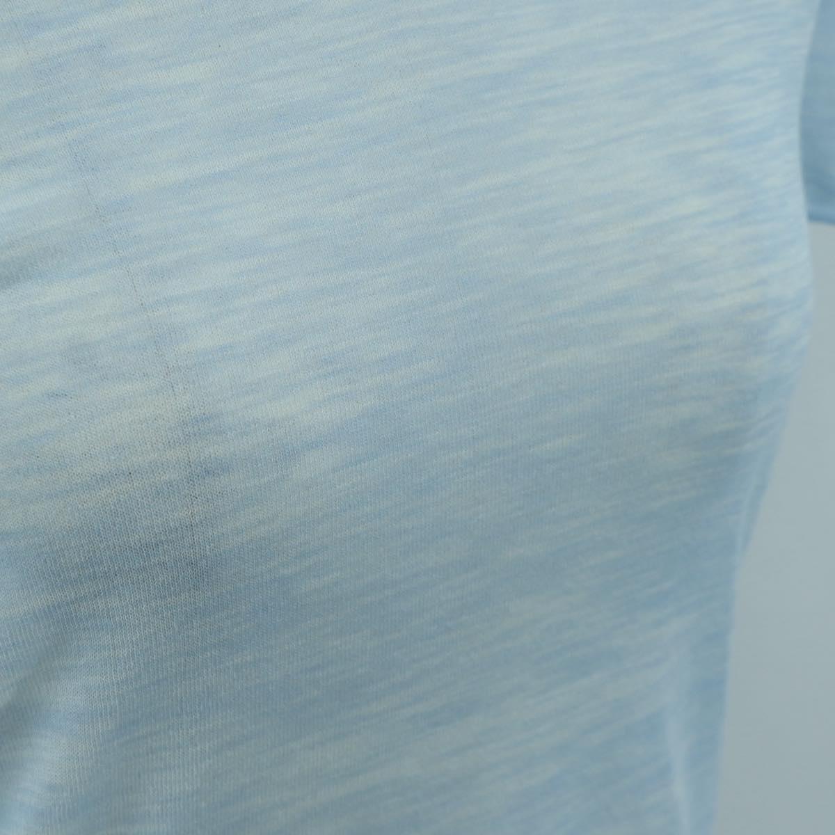 CHANEL Knitted Fabrics Short Sleeved T Shirt Cotton Light Blue CC Auth 168330M
