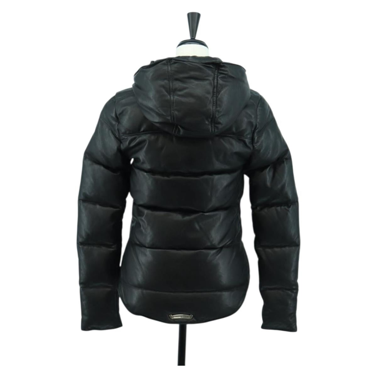 Chrome Hearts Down Jacket Lamb Skin XS Black Auth 168331SM