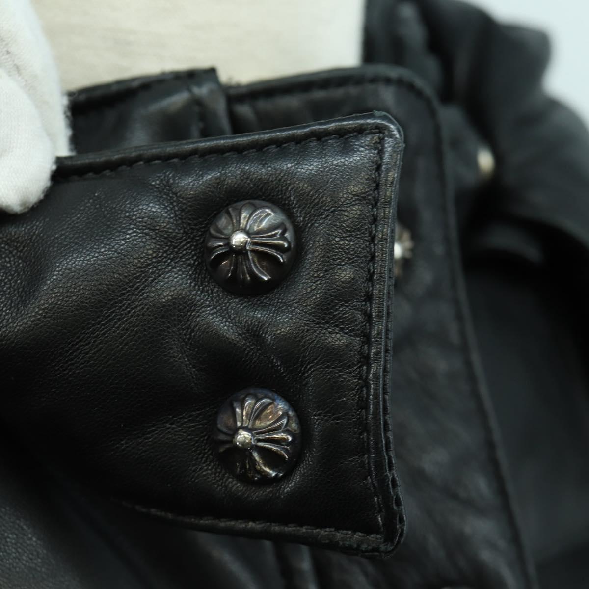 Chrome Hearts Down Jacket Lamb Skin XS Black Auth 168331SM