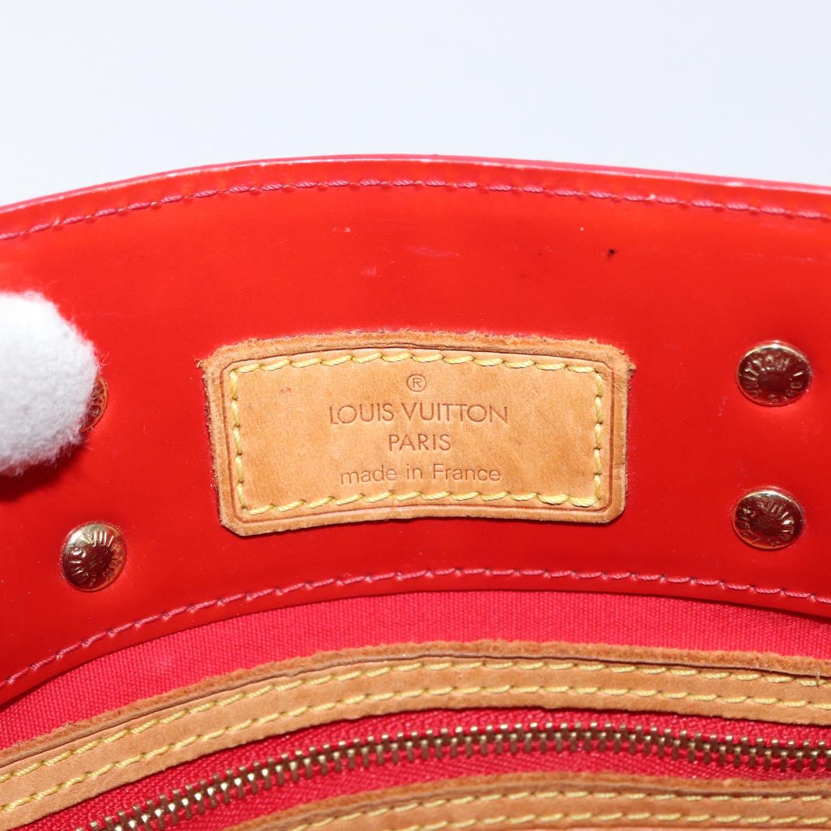 LOUIS VUITTON Monogram Vernis Reade PM Hand Bag Red Rouge M91088 LV Auth 168343