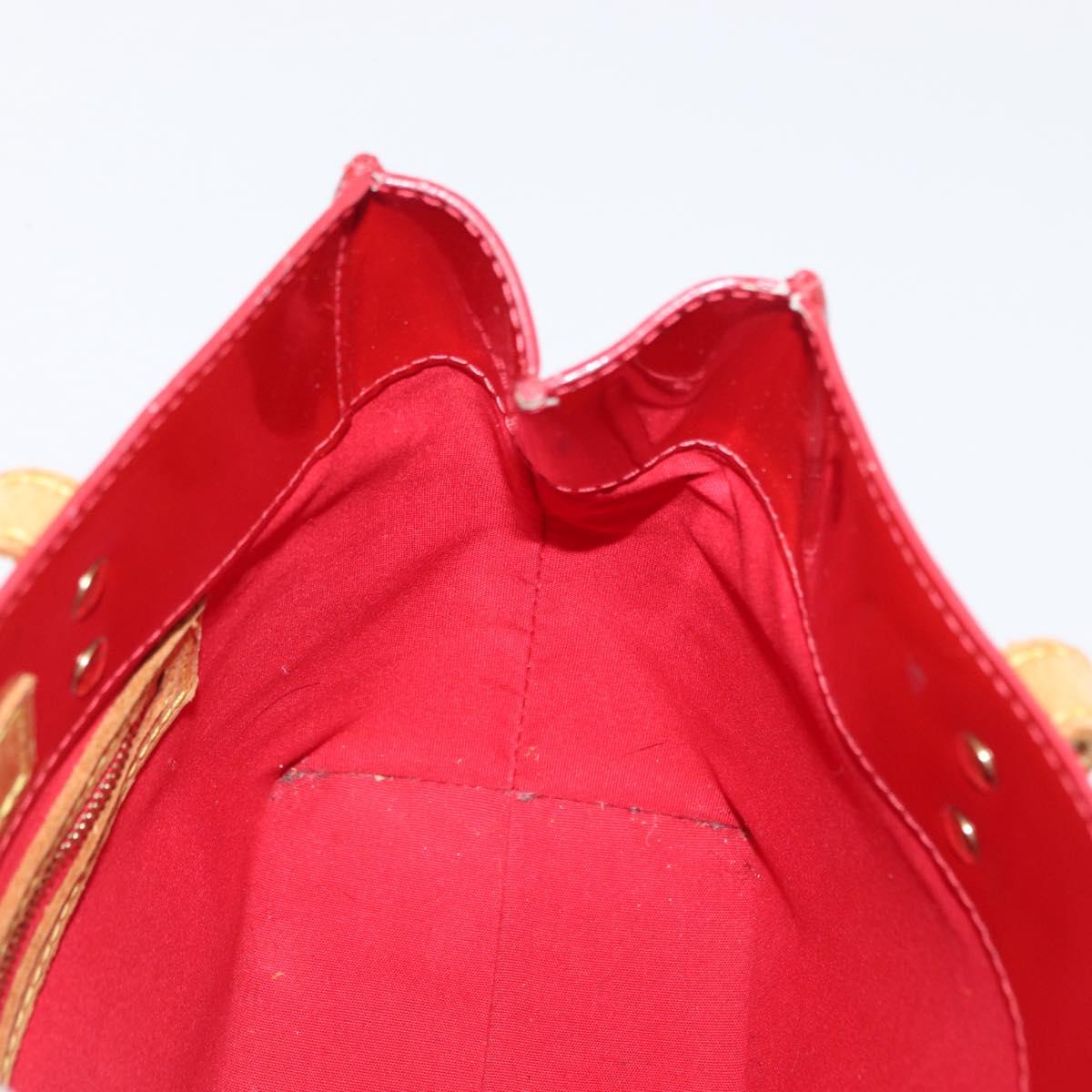 LOUIS VUITTON Monogram Vernis Reade PM Hand Bag Red Rouge M91088 LV Auth 168343