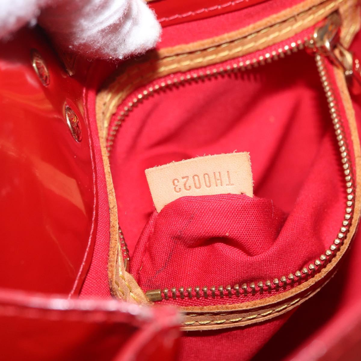 LOUIS VUITTON Monogram Vernis Reade PM Hand Bag Red Rouge M91088 LV Auth 168343