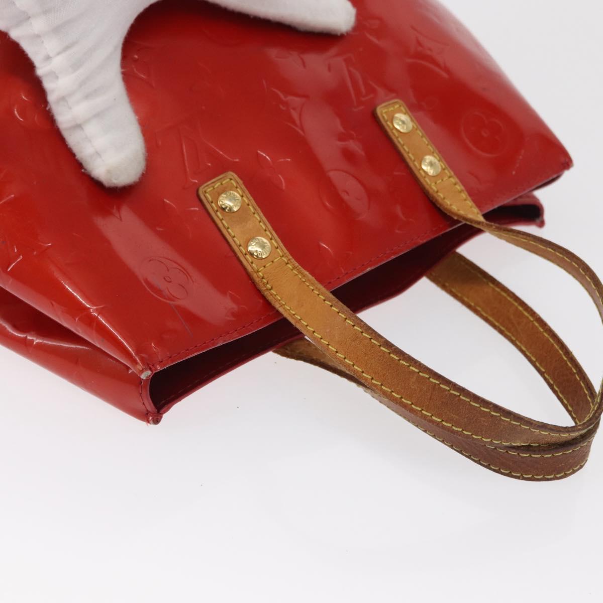 LOUIS VUITTON Monogram Vernis Reade PM Hand Bag Red Rouge M91088 LV Auth 168343