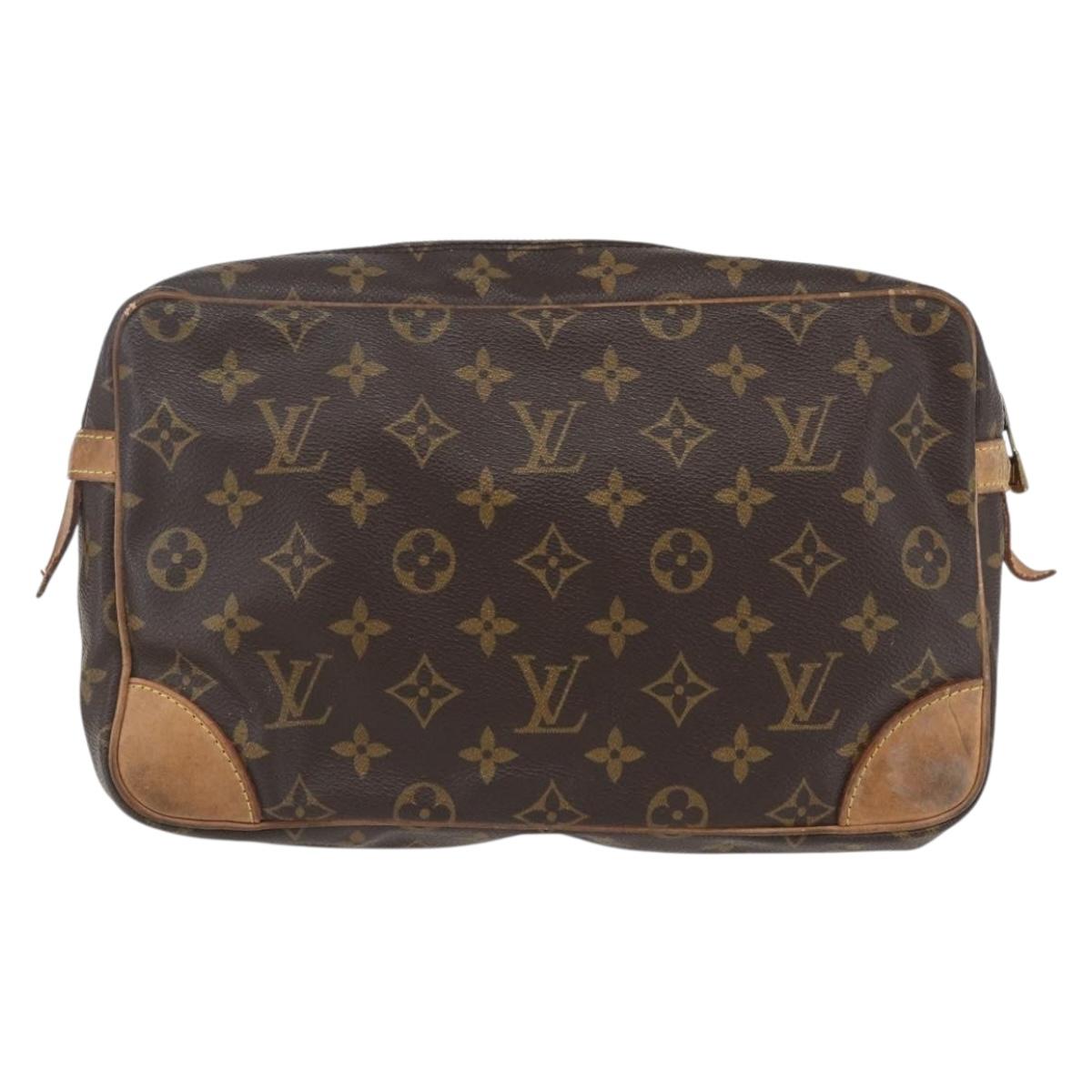 LOUIS VUITTON Monogram Compiegne 28 Clutch Bag M51845 LV Auth 168345