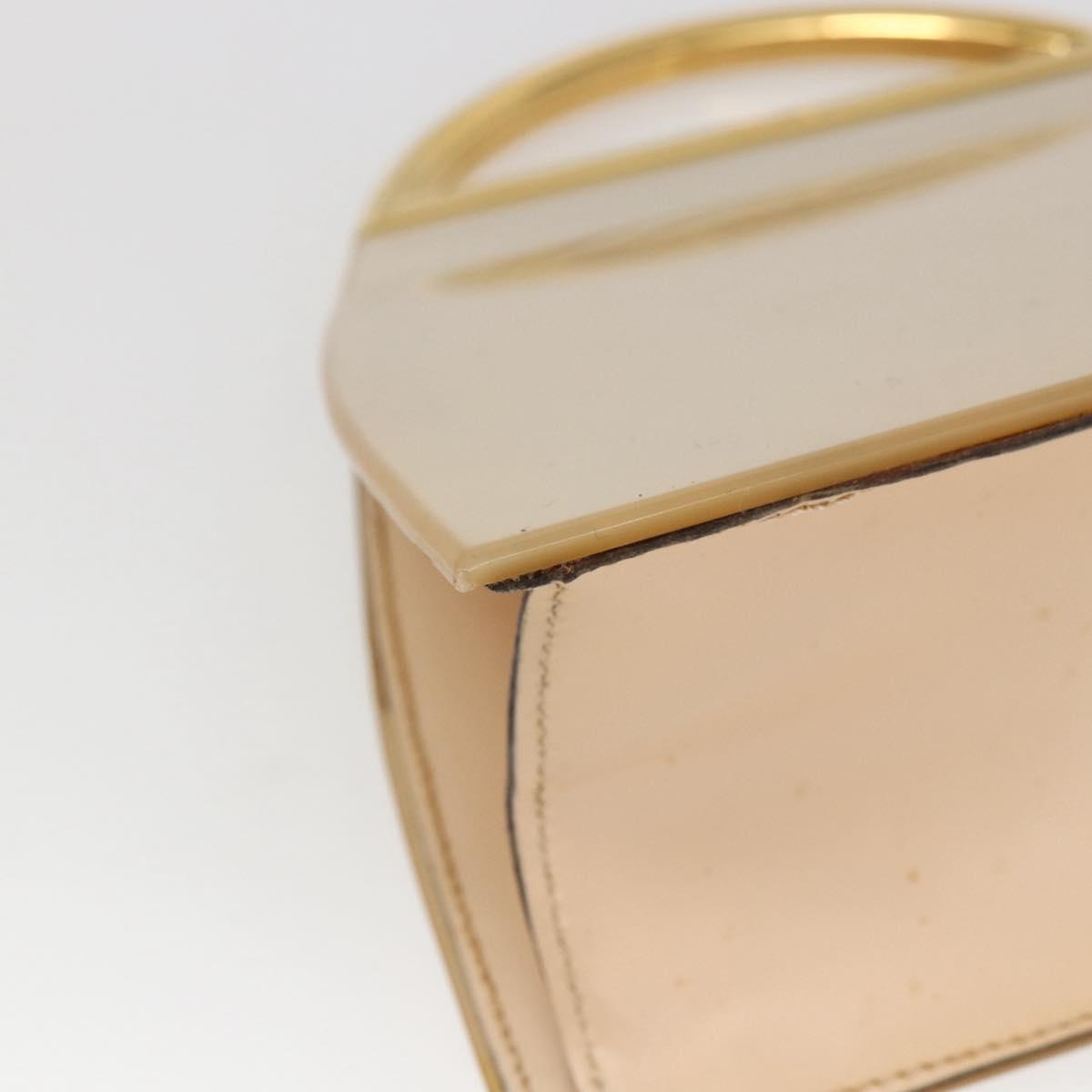 CELINE Hand Bag plastic Champagne Gold Auth 168349V