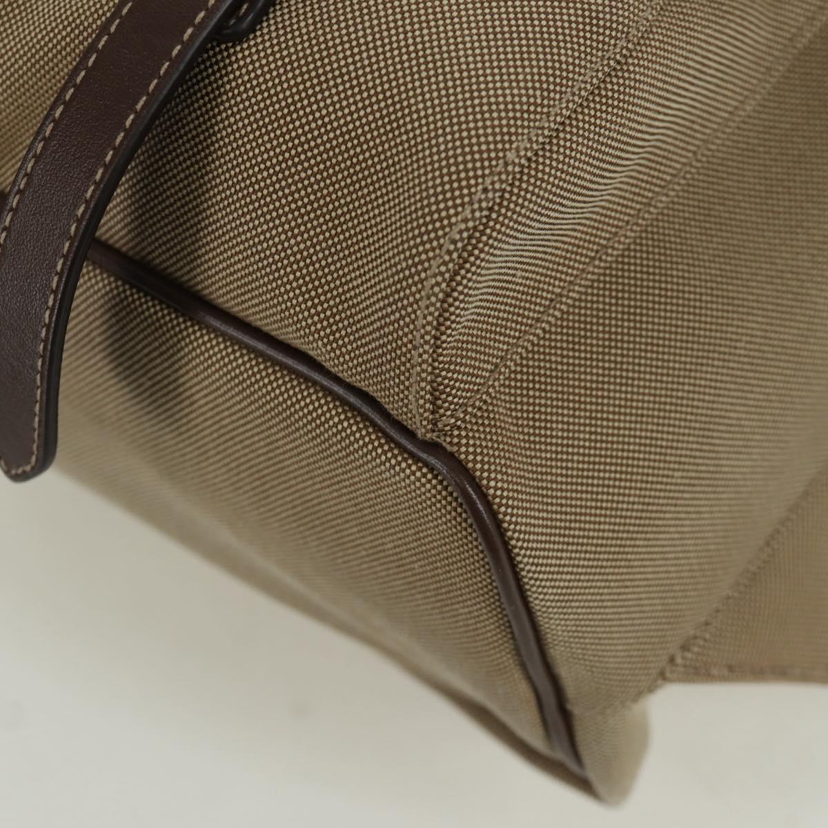 PRADA Backpack Canvas Beige Gold Auth 168350V