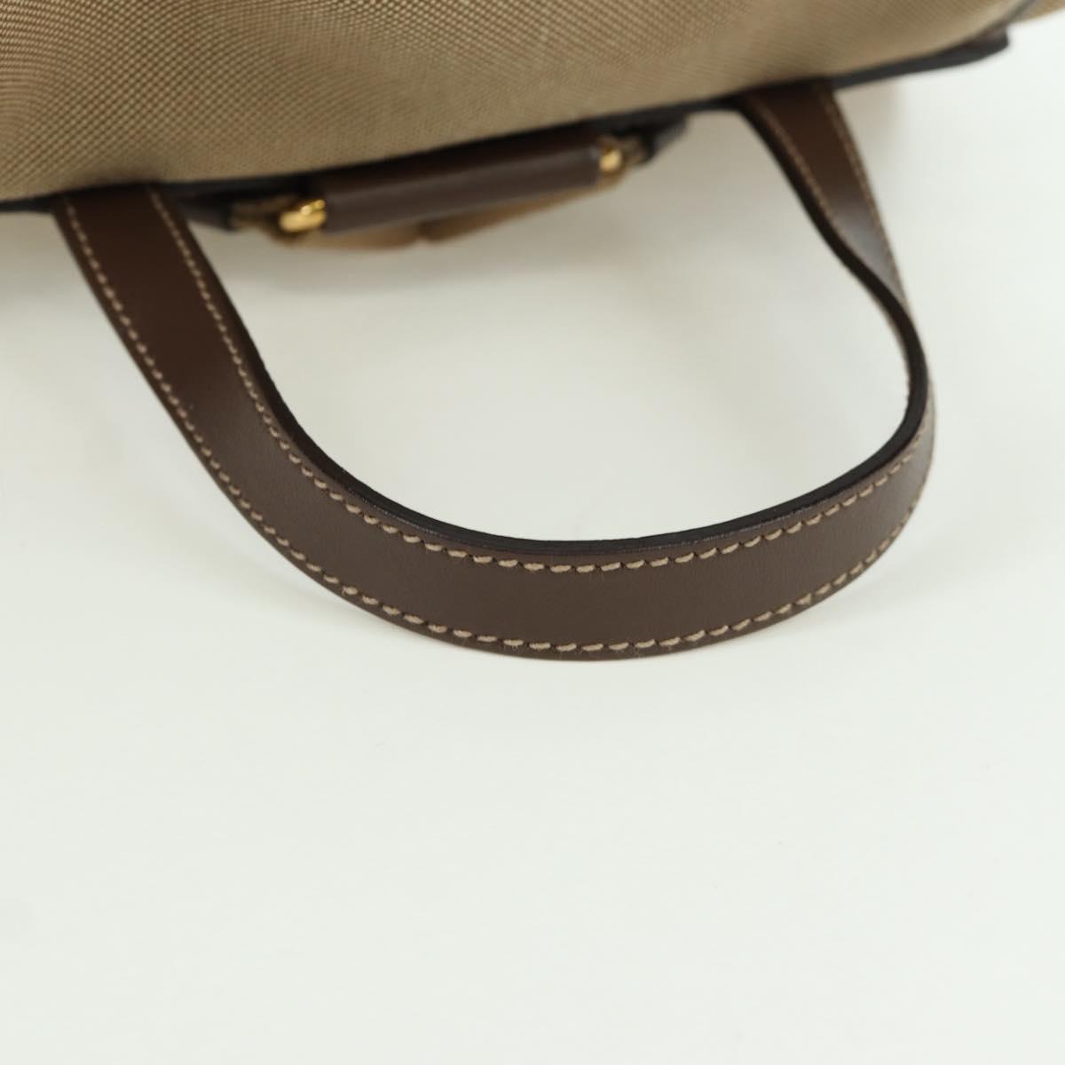 PRADA Backpack Canvas Beige Gold Auth 168350V