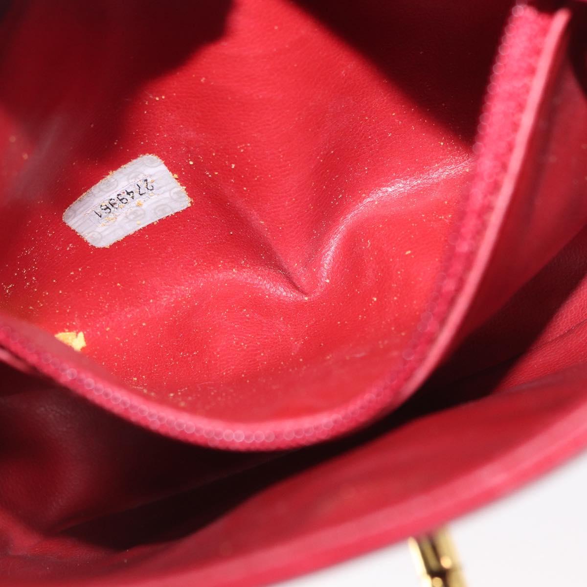 CHANEL Triple Coco Waist bag Lamb Skin Red Gold CC Auth 168355SAV