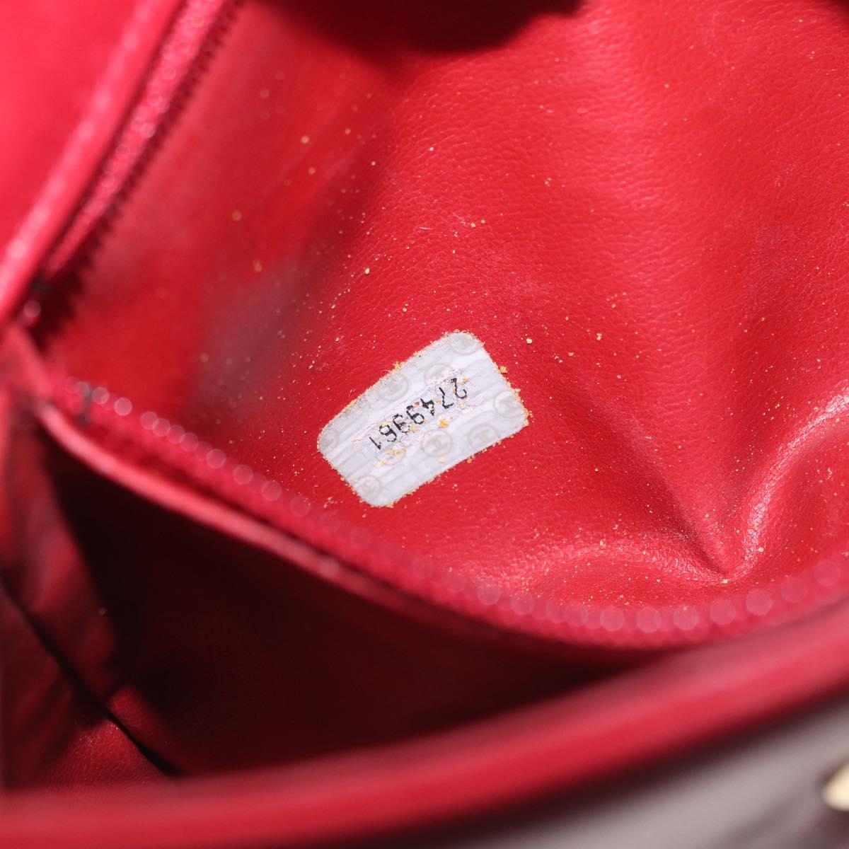 CHANEL Triple Coco Waist bag Lamb Skin Red Gold CC Auth 168355SAV