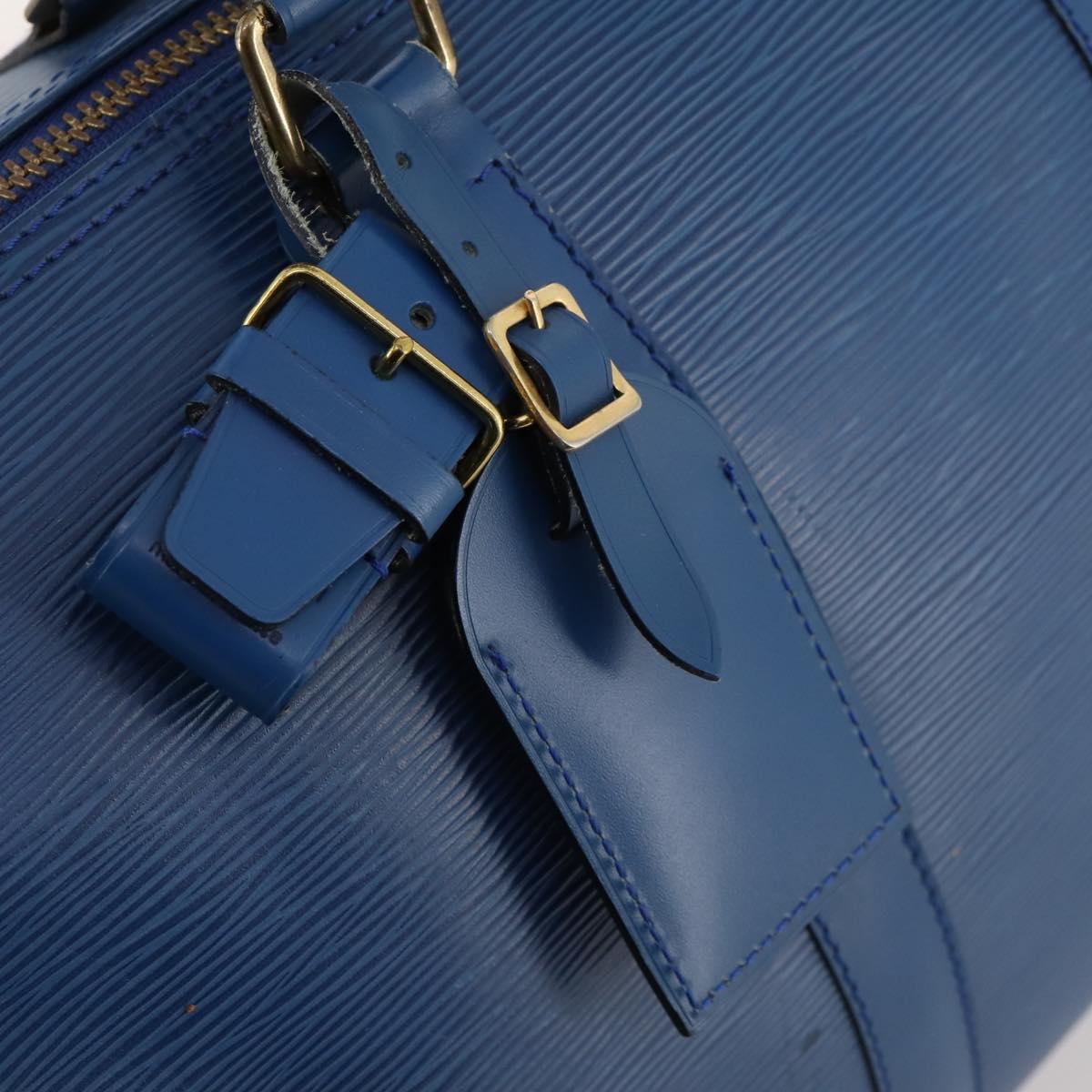 LOUIS VUITTON Epi Keepall 45 Boston Bag Blue M42975 LV Auth 168373