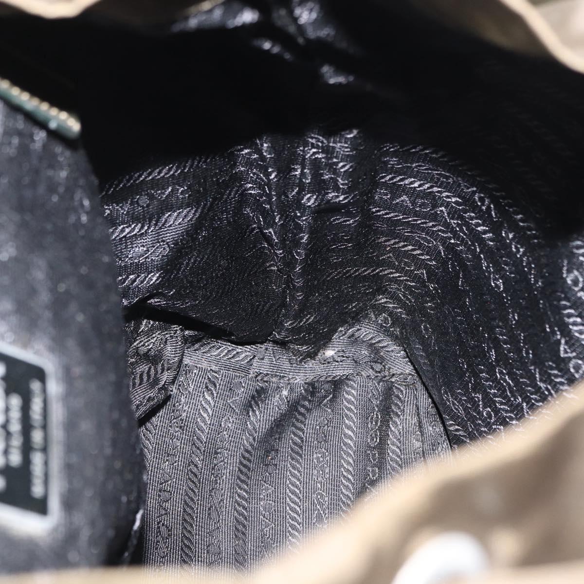 PRADA Backpack Nylon Khaki Silver Auth 168394