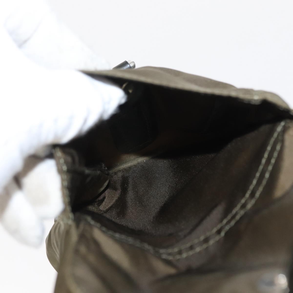 PRADA Backpack Nylon Khaki Silver Auth 168394