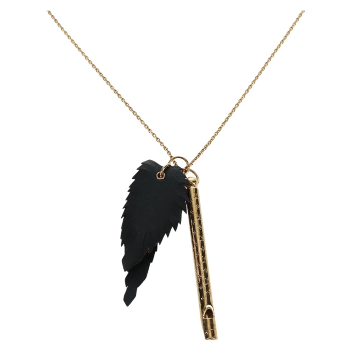 LOUIS VUITTON Nanogram Whistle Necklace metal Gold Tone M68939 LV Auth 168397M