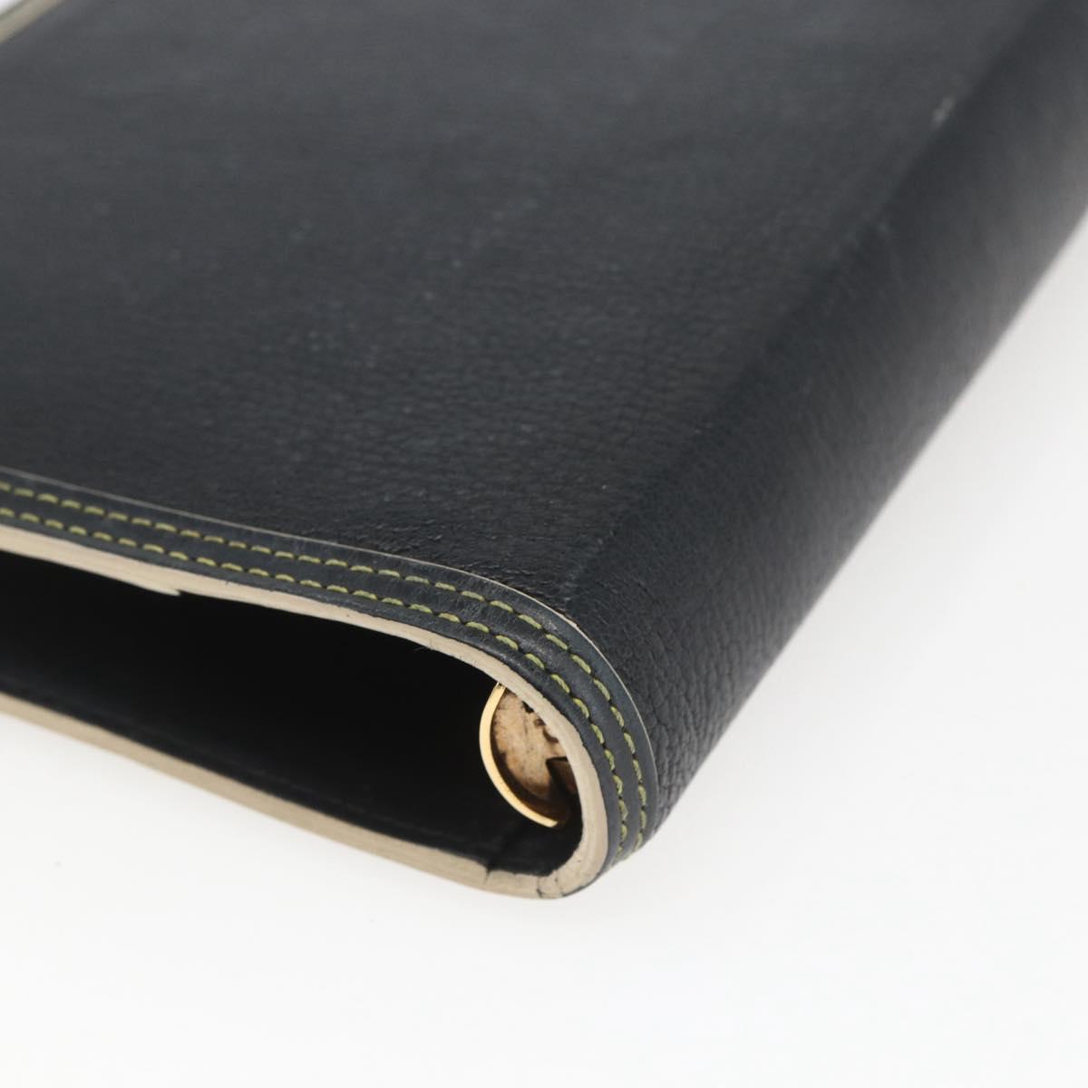 LOUIS VUITTON Agenda MM Day Planner Cover Suhari Black R20885 LV Auth 168404