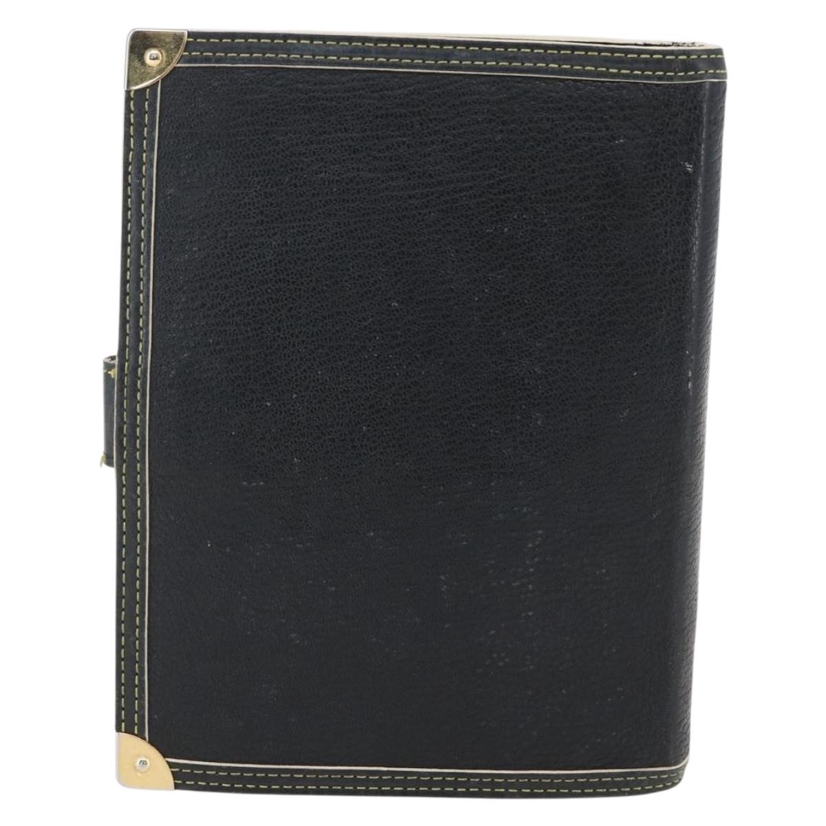 LOUIS VUITTON Agenda MM Day Planner Cover Suhari Black R20885 LV Auth 168404