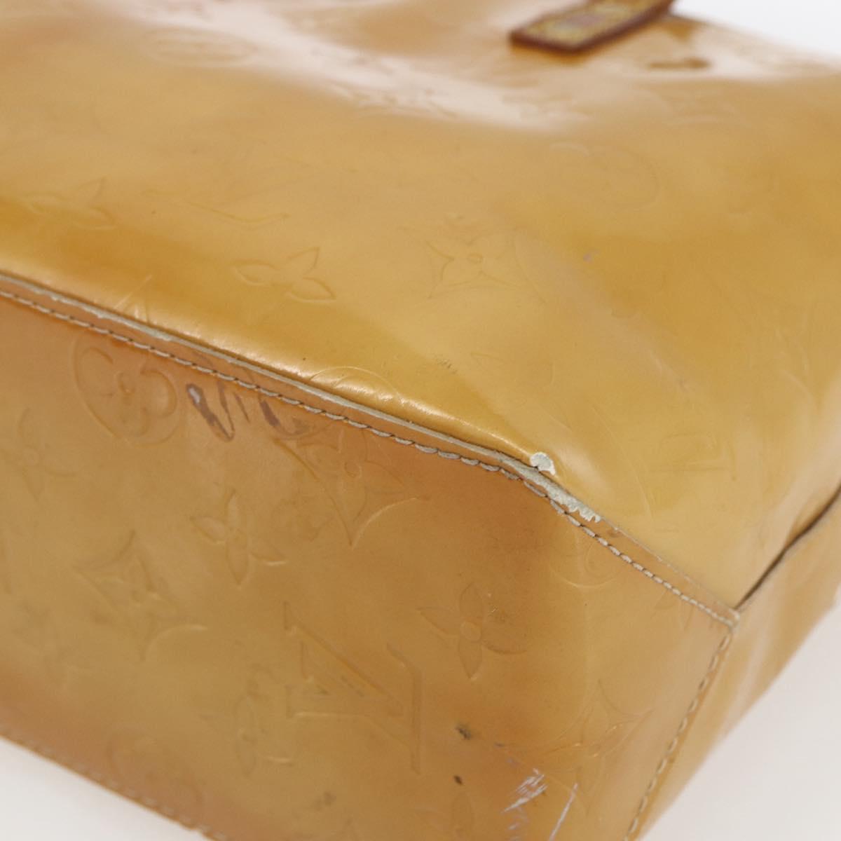 LOUIS VUITTON Monogram Vernis Reade PM Hand Bag Beige M91334 LV Auth 168407
