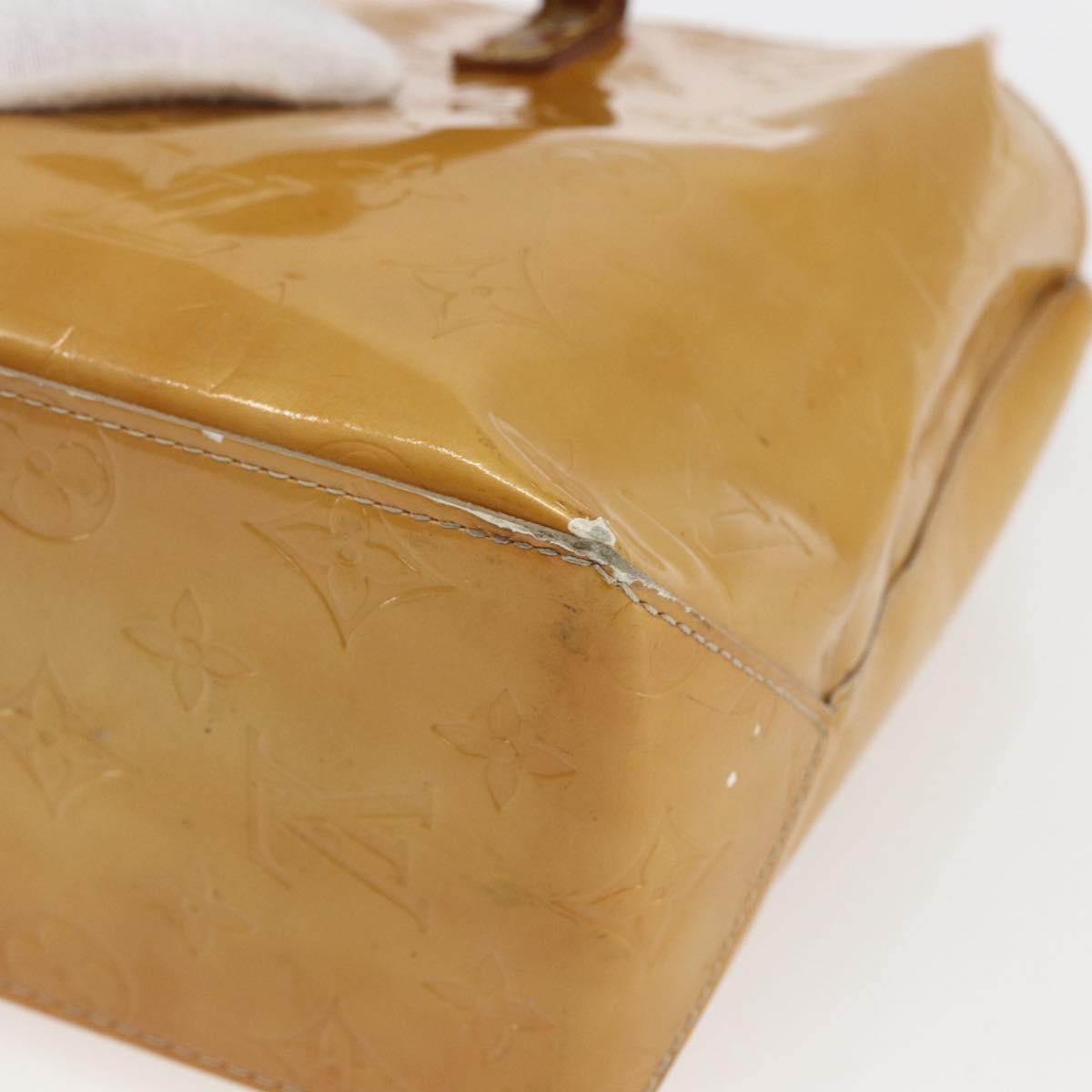 LOUIS VUITTON Monogram Vernis Reade PM Hand Bag Beige M91334 LV Auth 168407