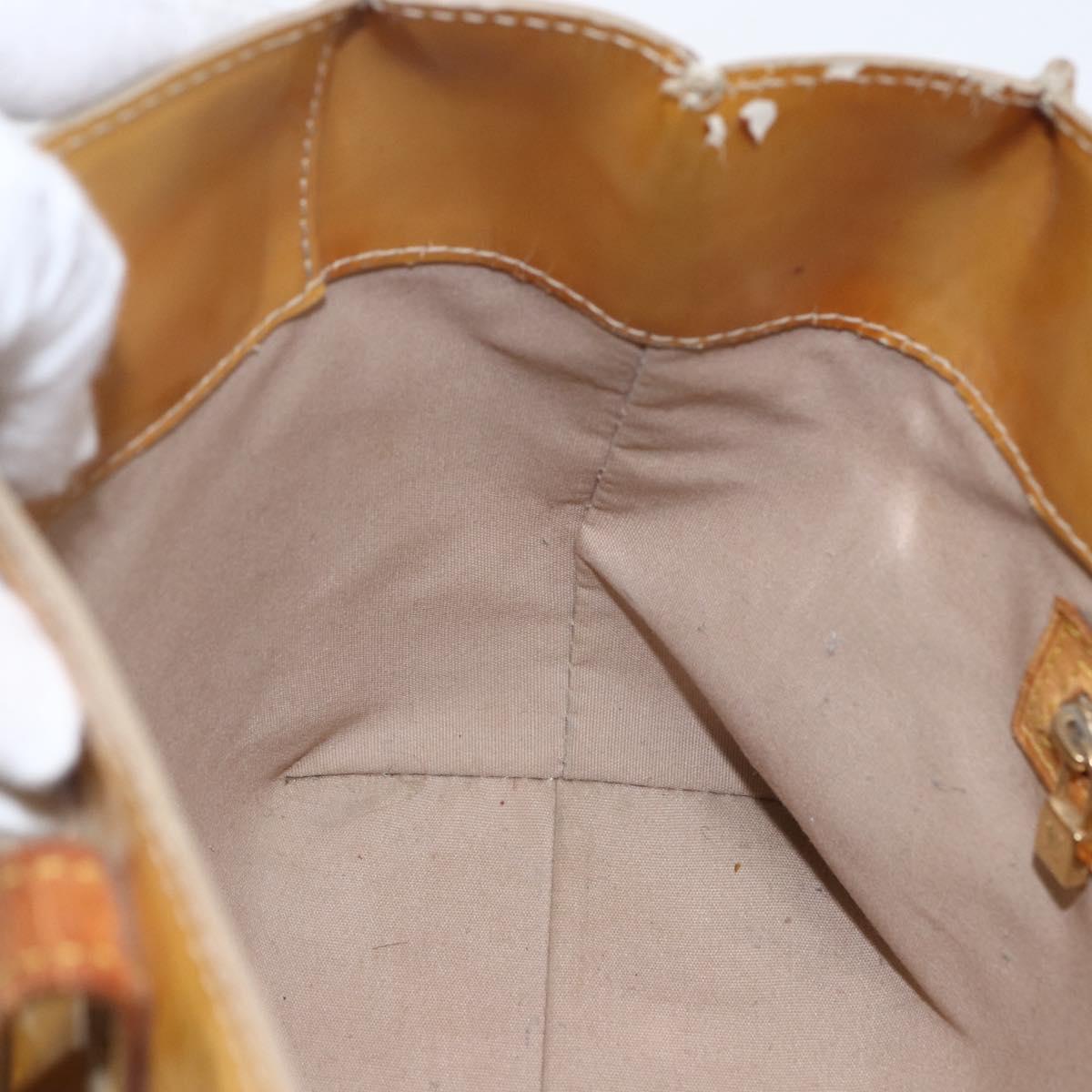 LOUIS VUITTON Monogram Vernis Reade PM Hand Bag Beige M91334 LV Auth 168407