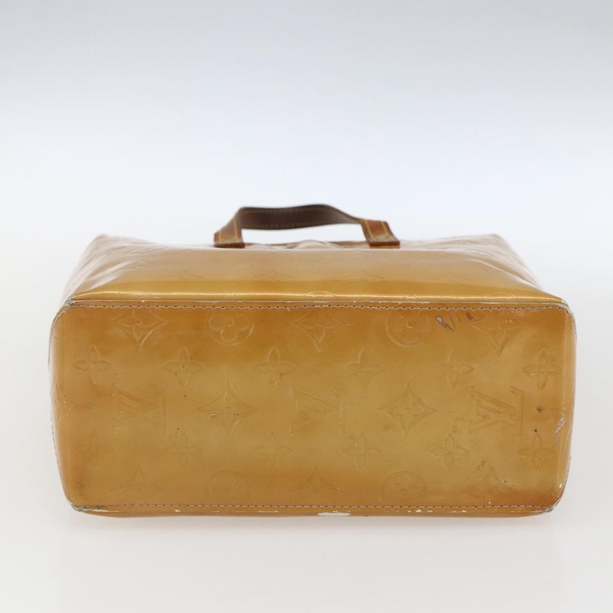 LOUIS VUITTON Monogram Vernis Reade PM Hand Bag Beige M91334 LV Auth 168407