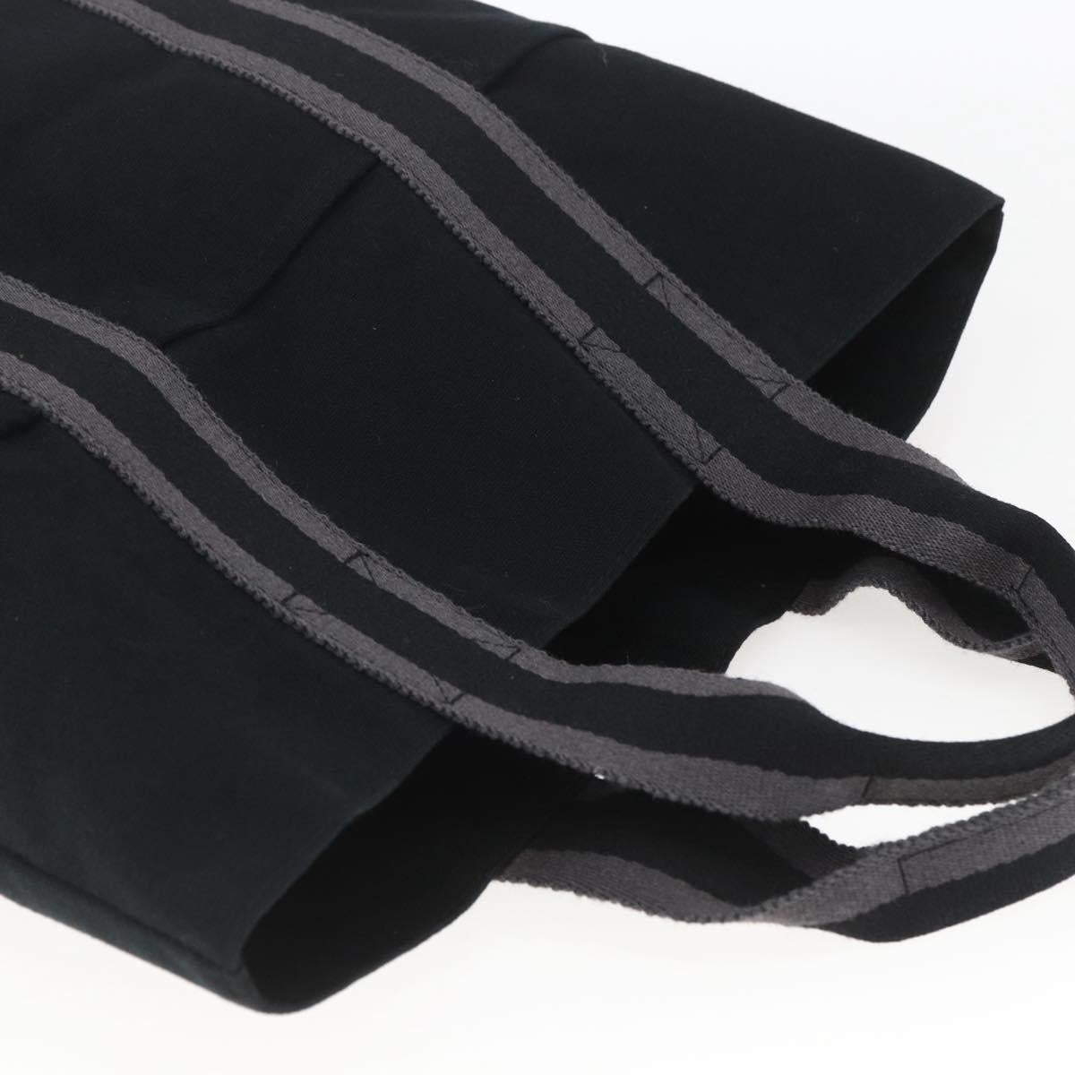 HERMES Fourre Tout Cabas Tote Bag Canvas Black Auth 168421