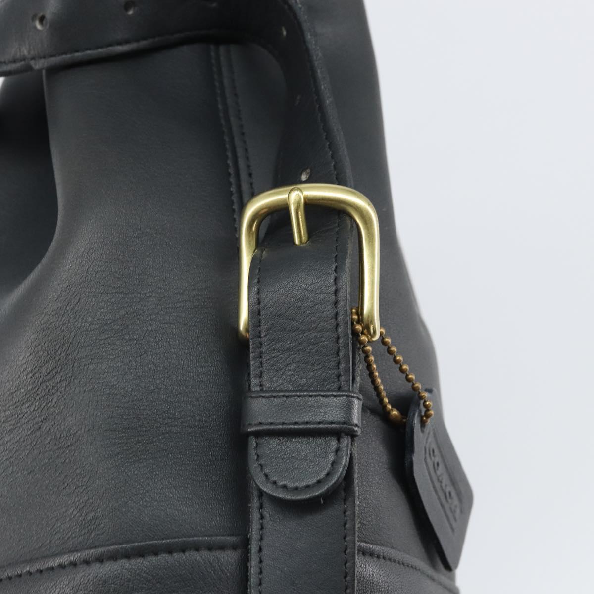 Coach Shoulder Bag Leather Black Auth 168425