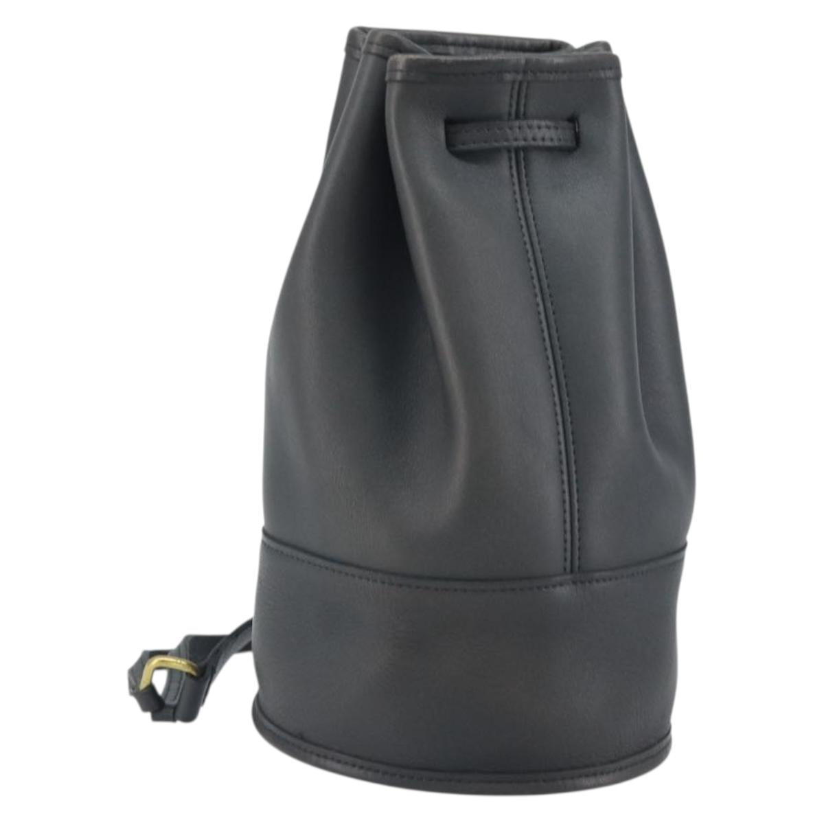 Coach Shoulder Bag Leather Black Auth 168425