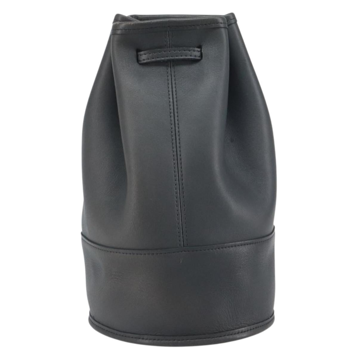 Coach Shoulder Bag Leather Black Auth 168425