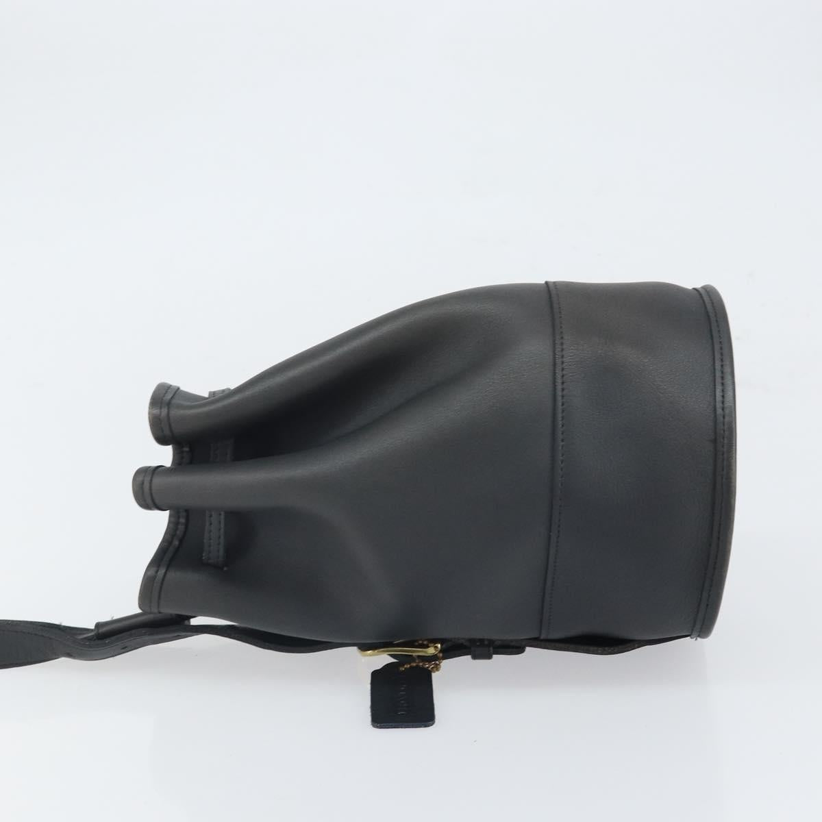 Coach Shoulder Bag Leather Black Auth 168425