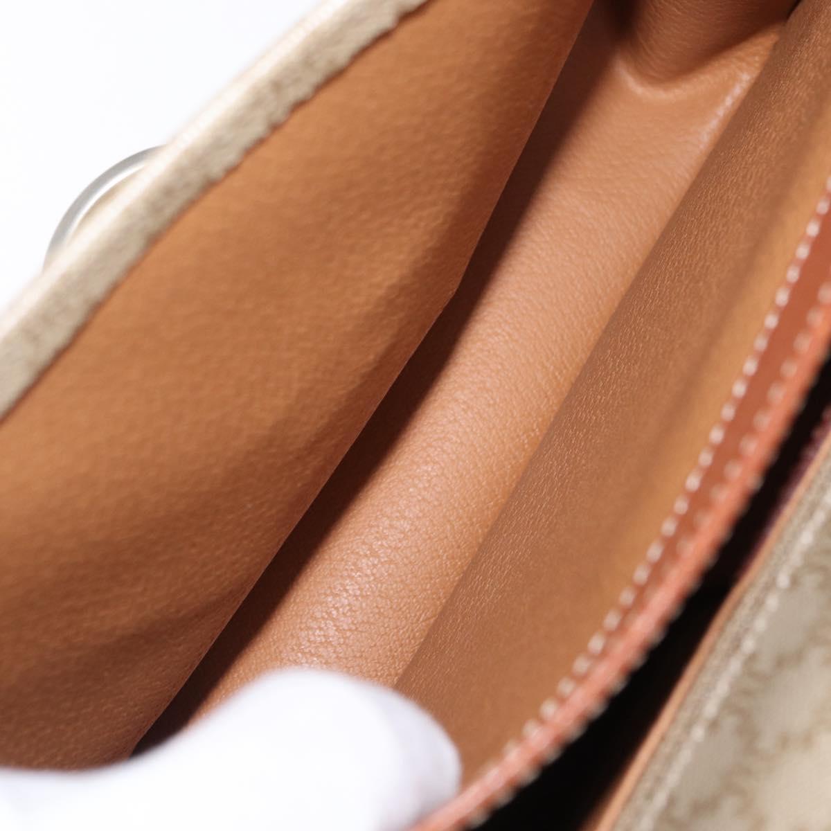 CELINE Macadam Canvas Shoulder Bag PVC Beige Gold Auth 168426