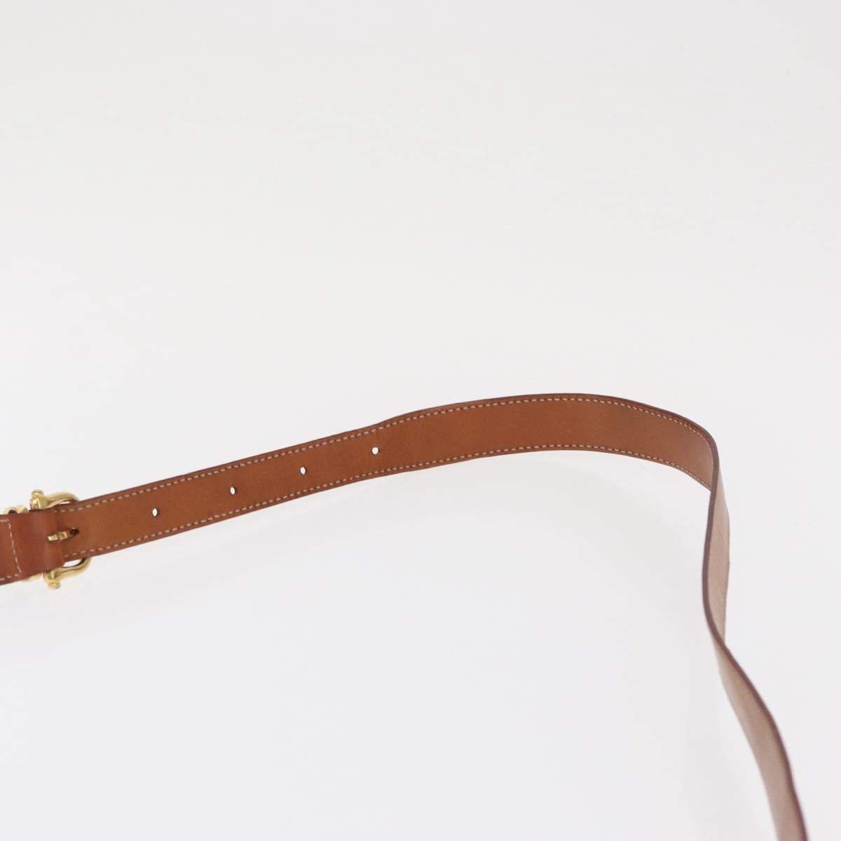 CELINE Macadam Canvas Shoulder Bag PVC Beige Gold Auth 168426