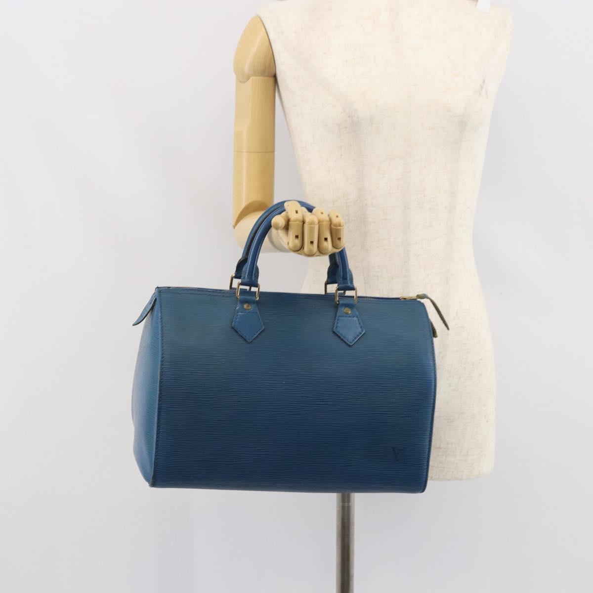 LOUIS VUITTON Epi Speedy 30 Hand Bag Toledo Blue M43005 LV Auth 168457