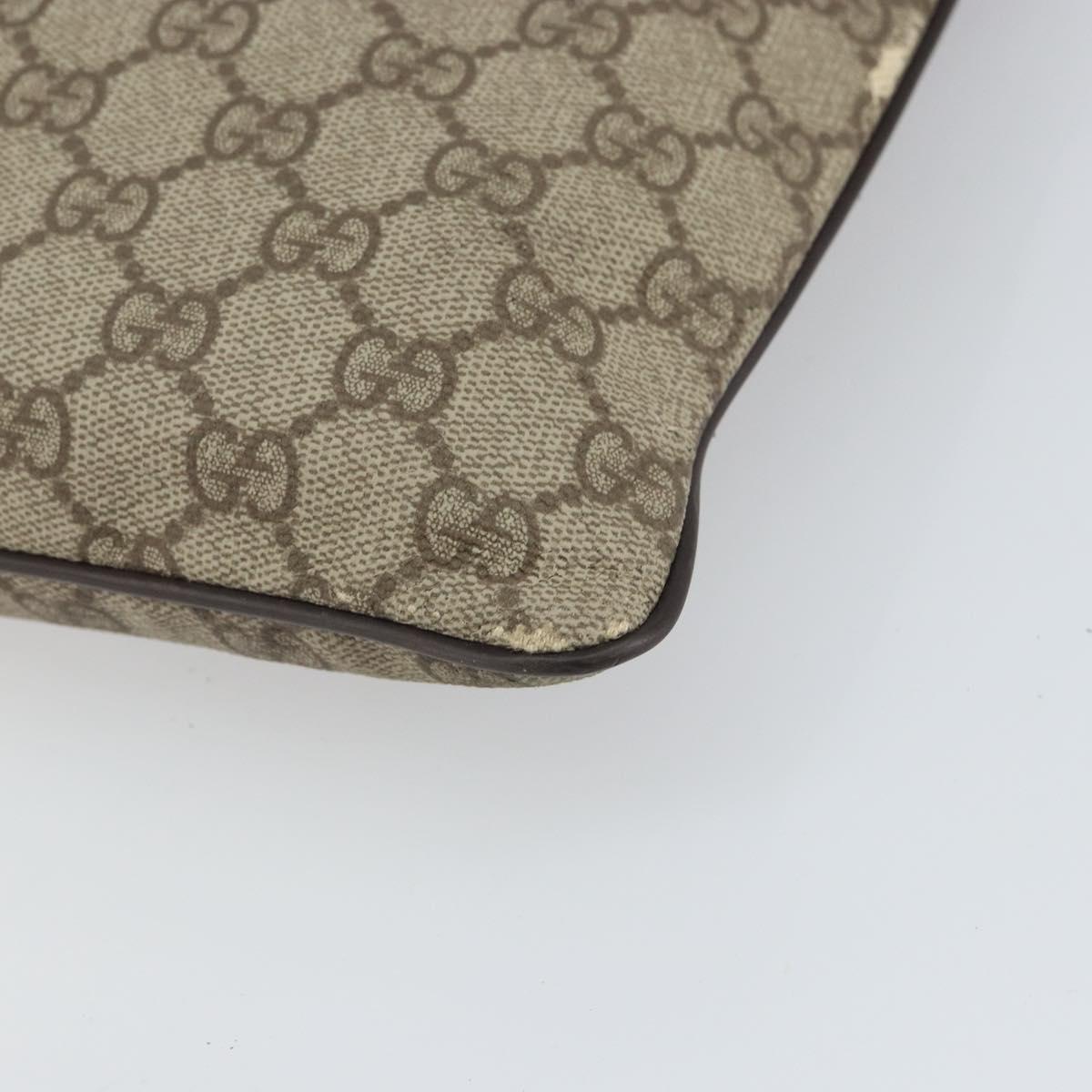 GUCCI GG Supreme Shoulder Bag PVC Beige Silver 141626 Auth 168461