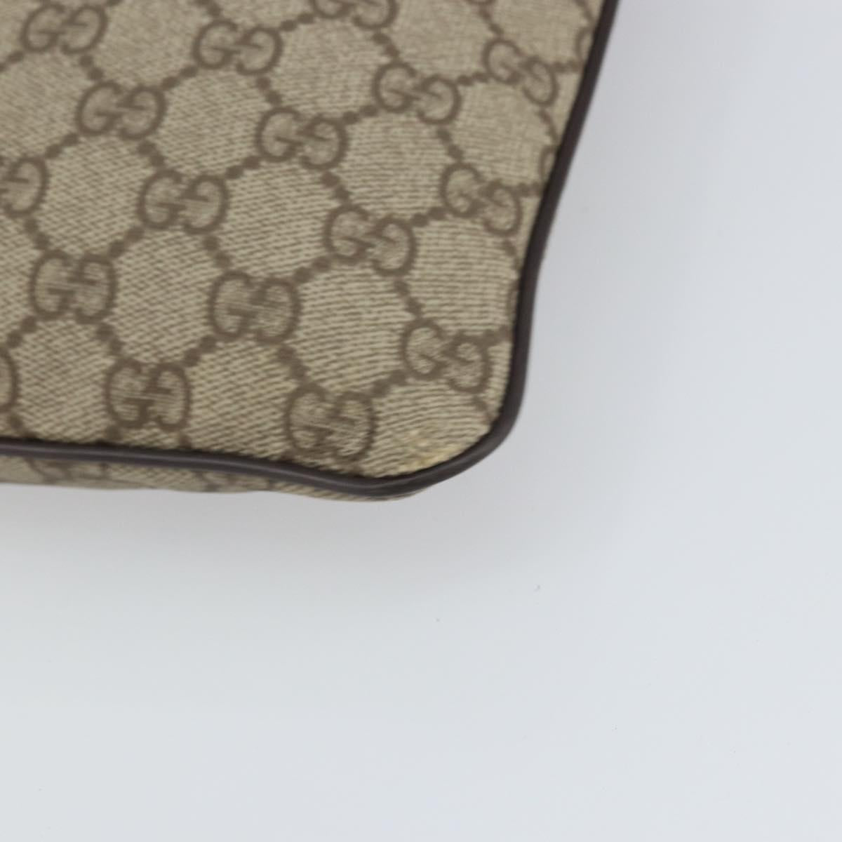 GUCCI GG Supreme Shoulder Bag PVC Beige Silver 141626 Auth 168461