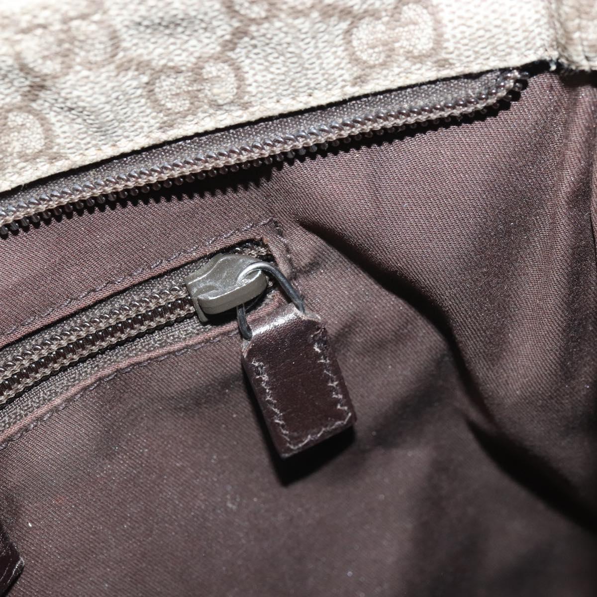 GUCCI GG Supreme Shoulder Bag PVC Beige Silver 141626 Auth 168461