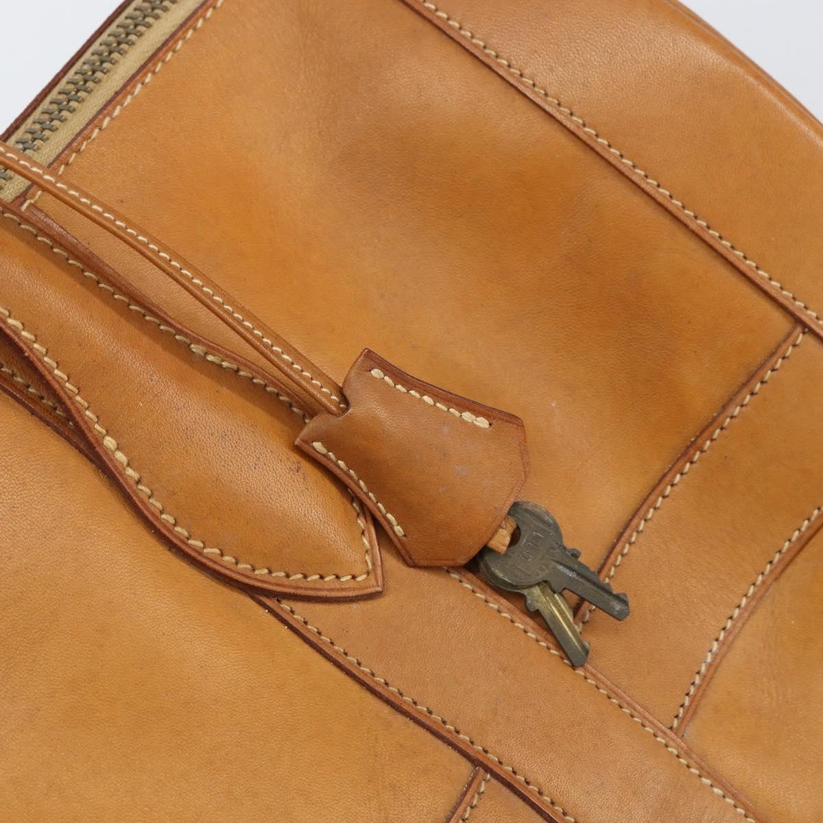 HERMES Early Hand Bag Leather Brown Auth 168481
