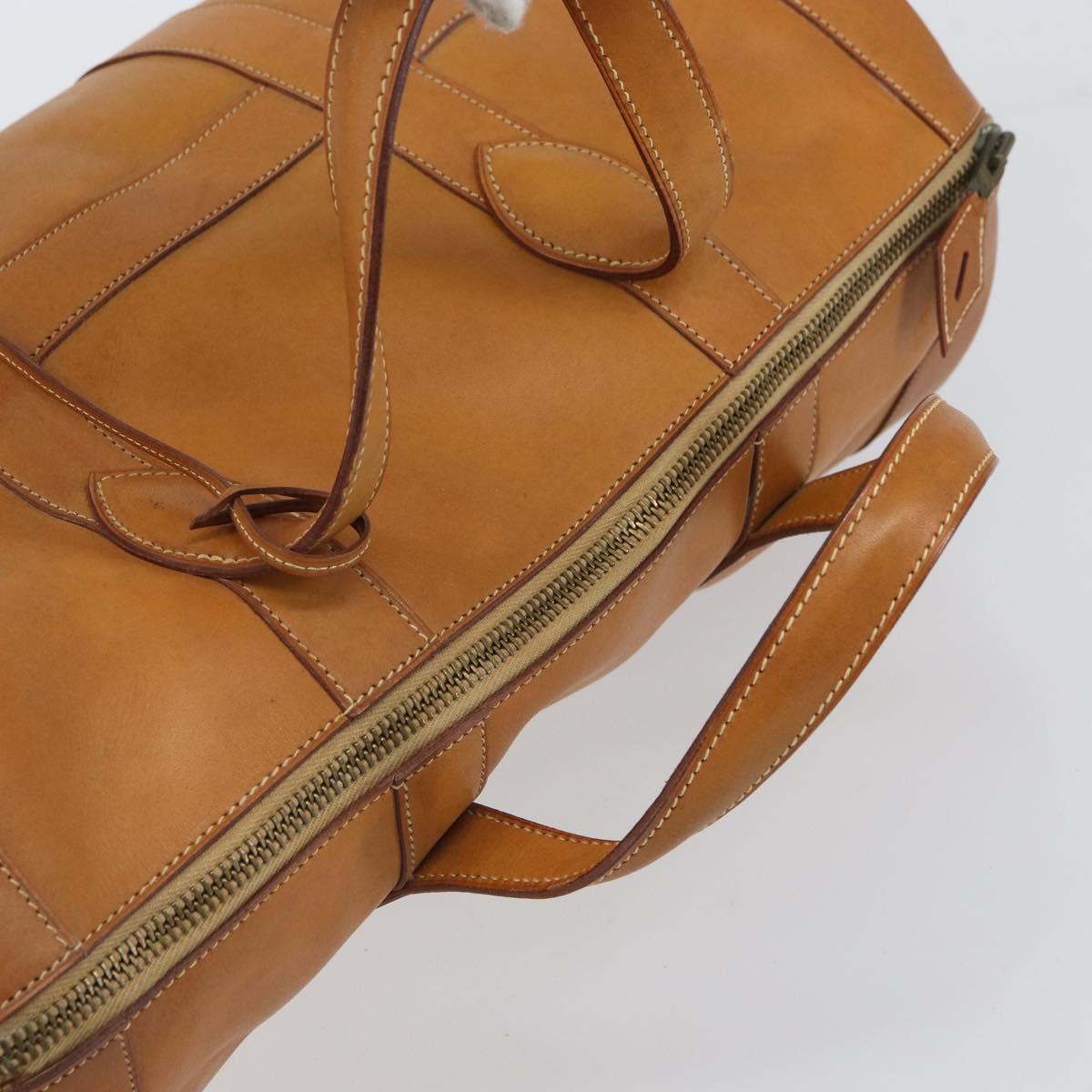HERMES Early Hand Bag Leather Brown Auth 168481