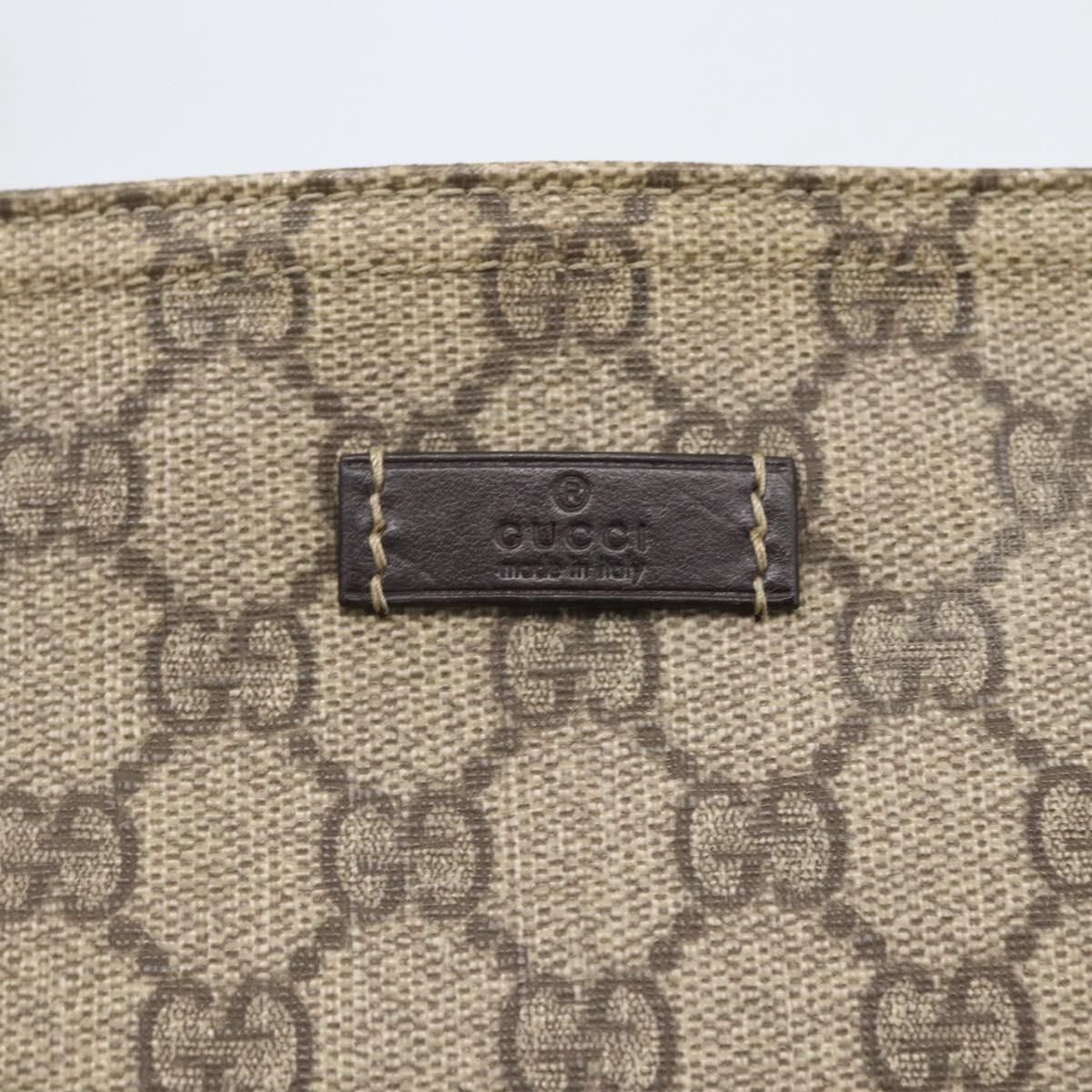 GUCCI GG Supreme Shoulder Bag PVC Beige Gold 201446 Auth 168484